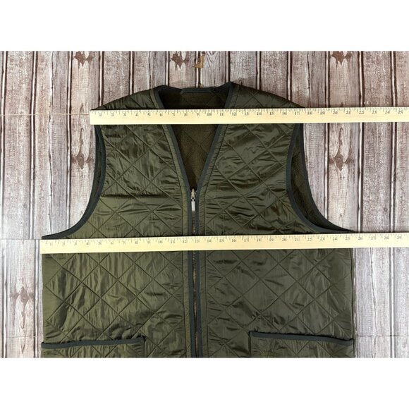 Barbour Polarquilt Waistcoat Zip in Jacket sz XL color Olive Green - Picture 6 of 7